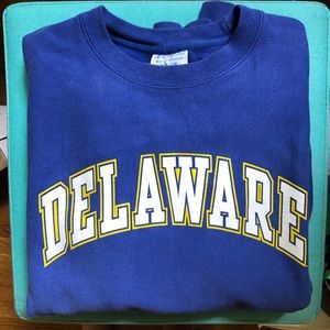 UDelaware reverse weave Champion crewneck